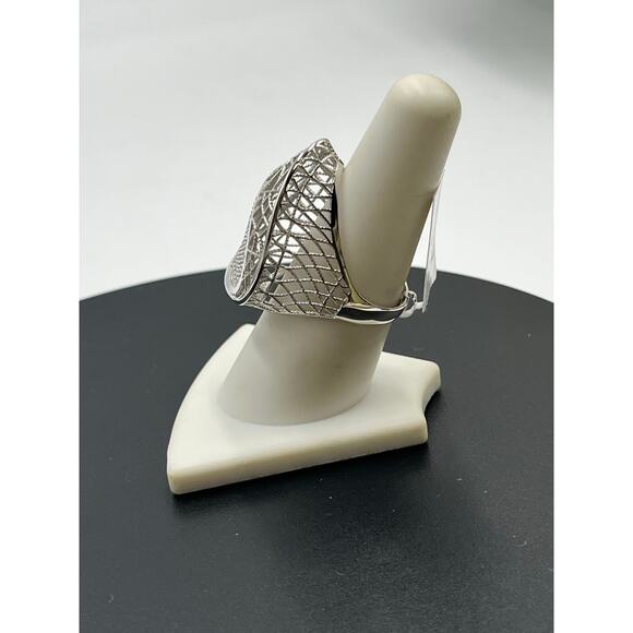 Sterling Silver Cubic Zirconia
Spider Web Weave Design Ring 2.40 Cts New Sz 8 - Picture 6 of 10